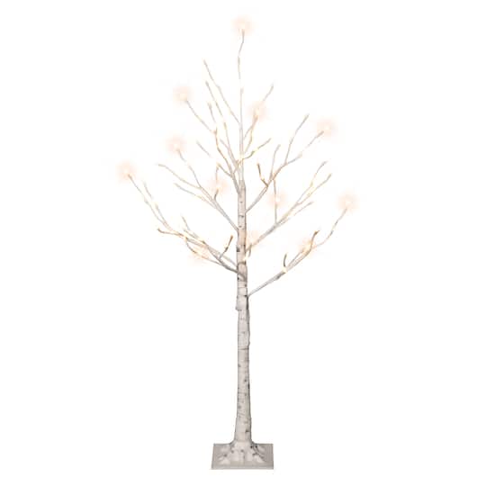 4ft. Pre-Lit White Artificial Twig Christmas Tree, White Lights